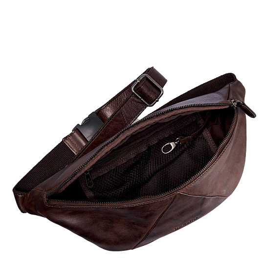 Сумка на пояс Dr. Koffer из натуральной кожи коричневая