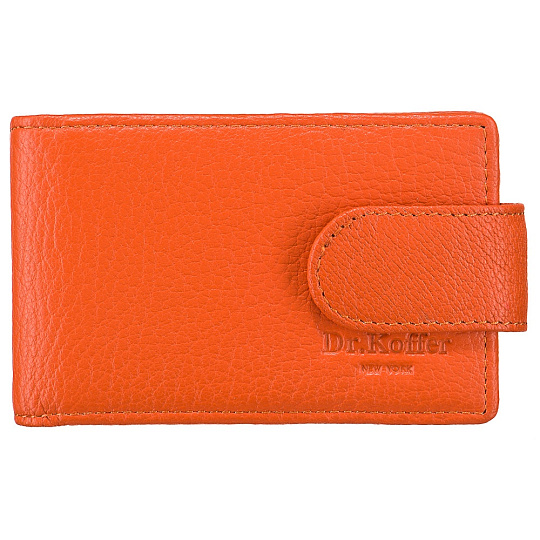 Визитница Dr.Koffer из натуральной кожи оранжевая
