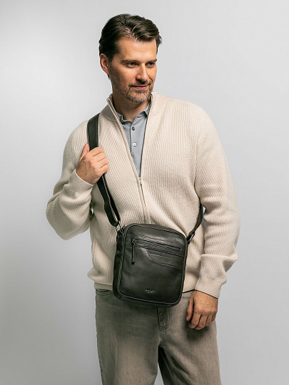 Сумка через плечо Dr.Koffer из натуральной кожи коричневая