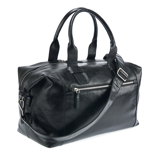 Сумка дорожная Dr. Koffer из натуральной кожи черная