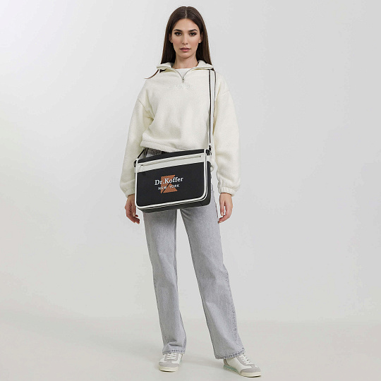 Деловая сумка Dr.Koffer из натуральной кожи черная