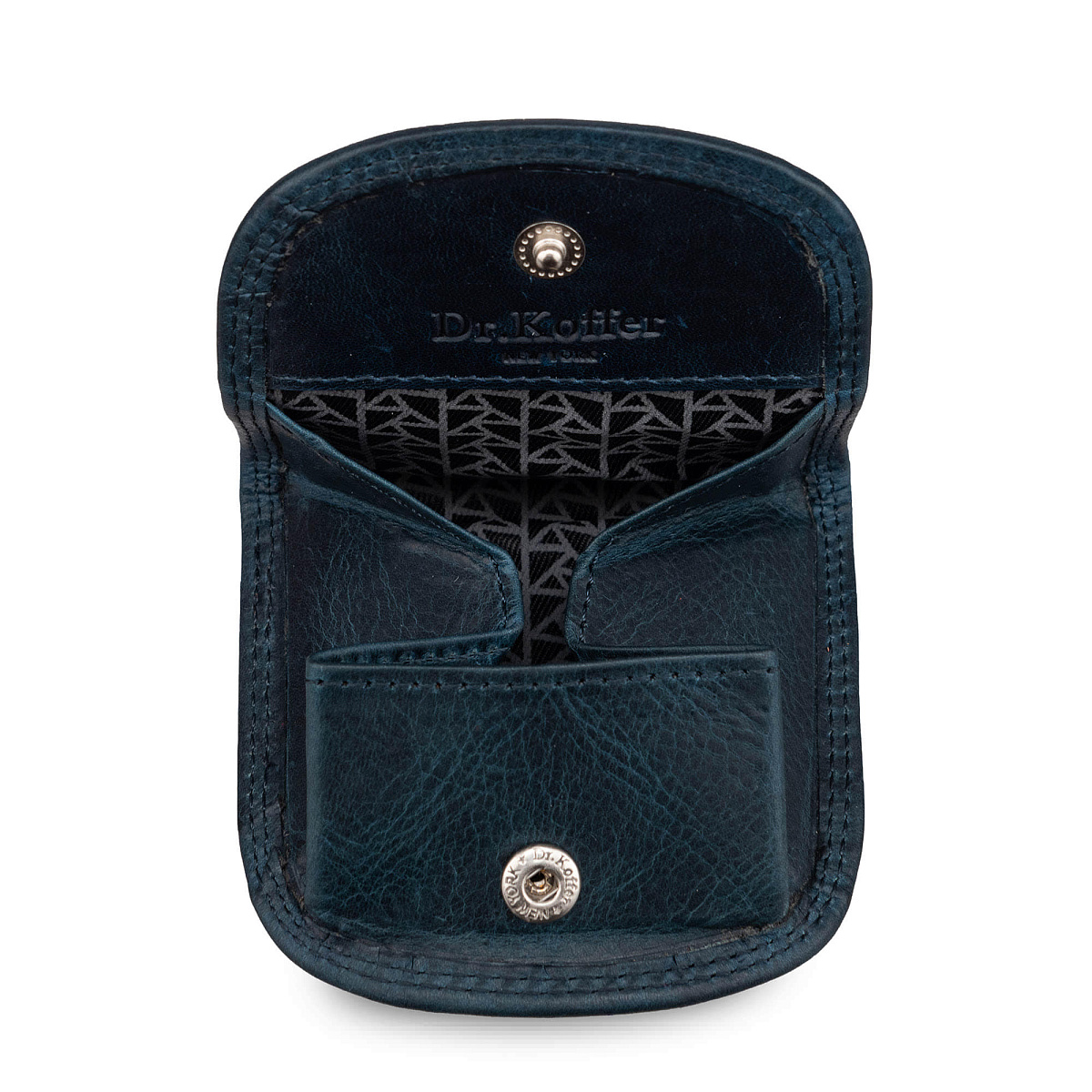 Монетница Dr.Koffer из натуральной кожи синяя