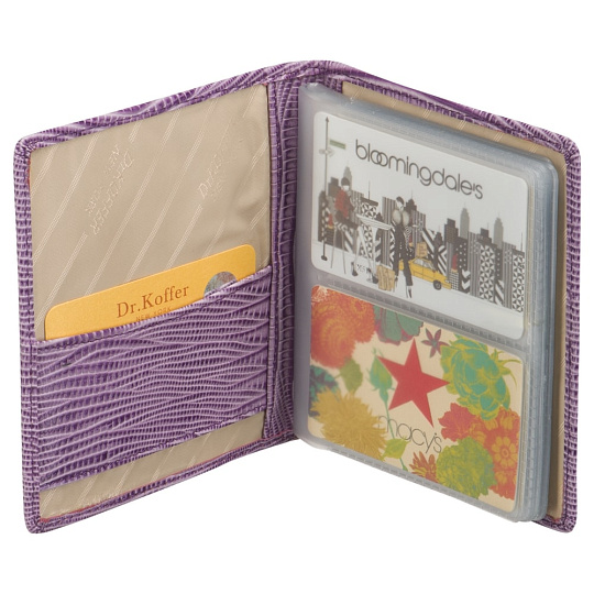 Визитница Dr.Koffer из натуральной кожи фиолетовая