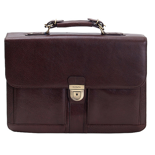 Портфель Dr.Koffer из натуральной кожи темно-коричневый