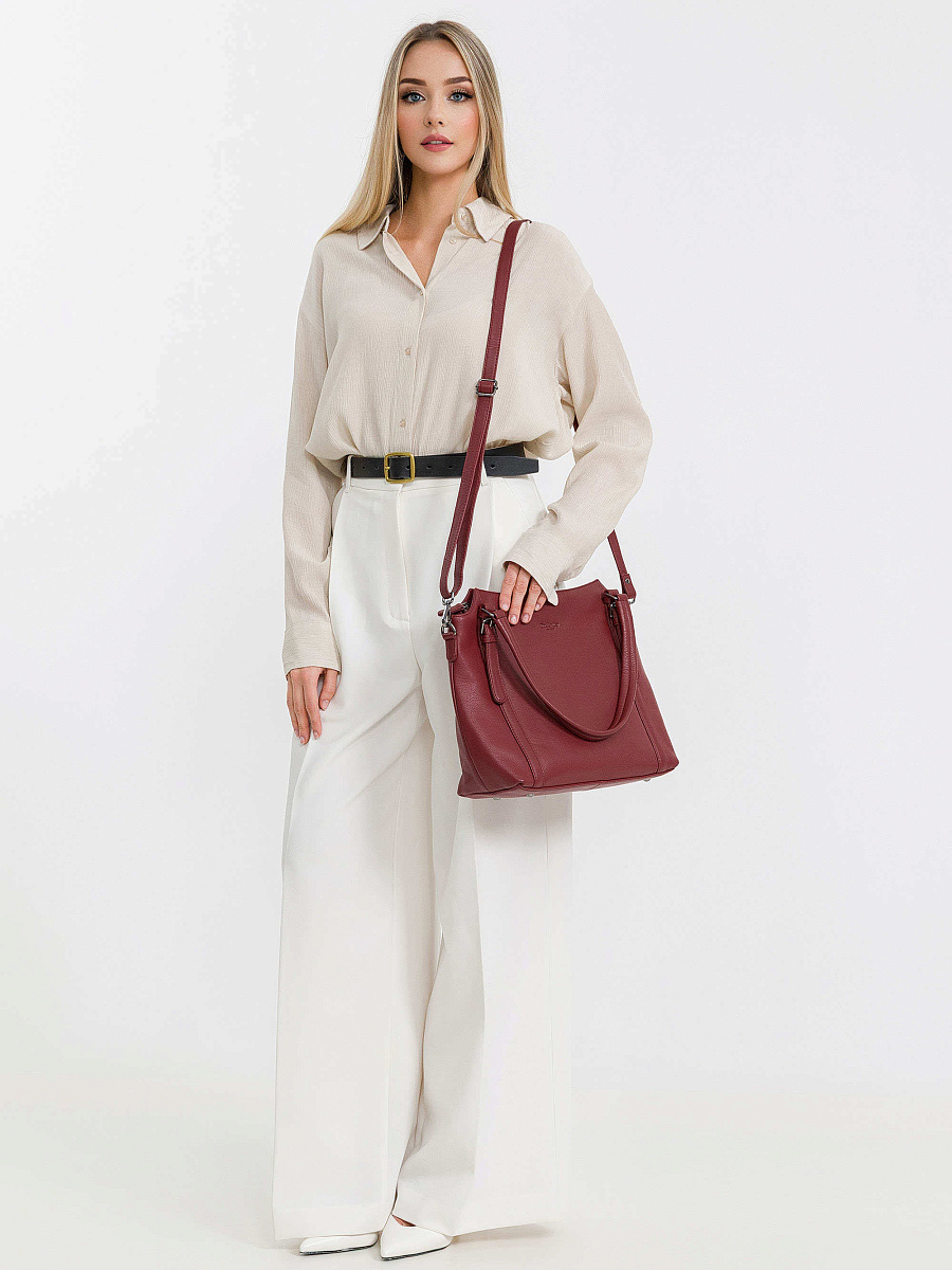 Женская сумка Dr.Koffer из натуральной кожи бордовая