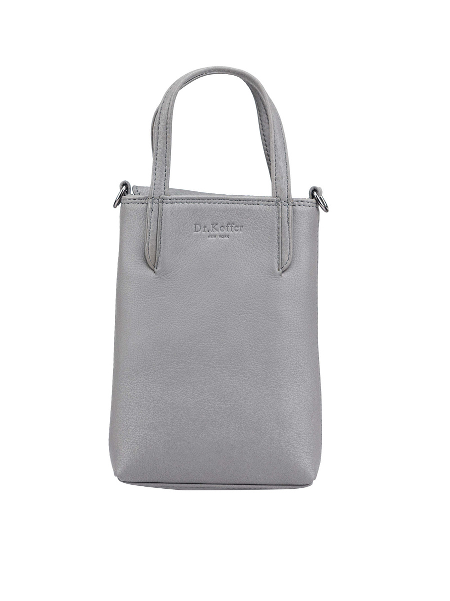 Сумка через плечо Dr.Koffer из натуральной кожи серая