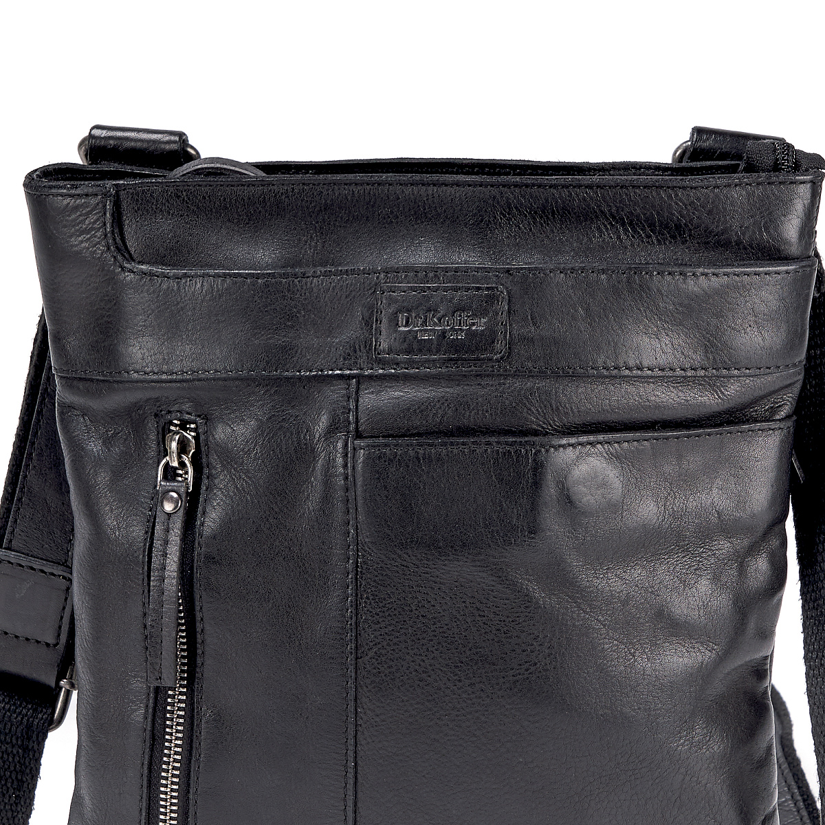 Сумка через плечо Dr.Koffer из натуральной кожи черная