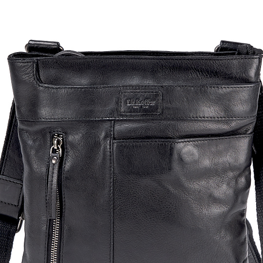 Сумка через плечо Dr.Koffer из натуральной кожи черная