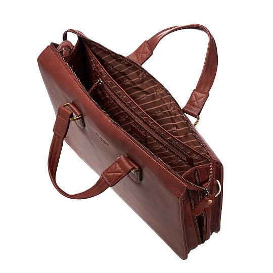 Деловая сумка Dr.Koffer из натуральной кожи коричневая