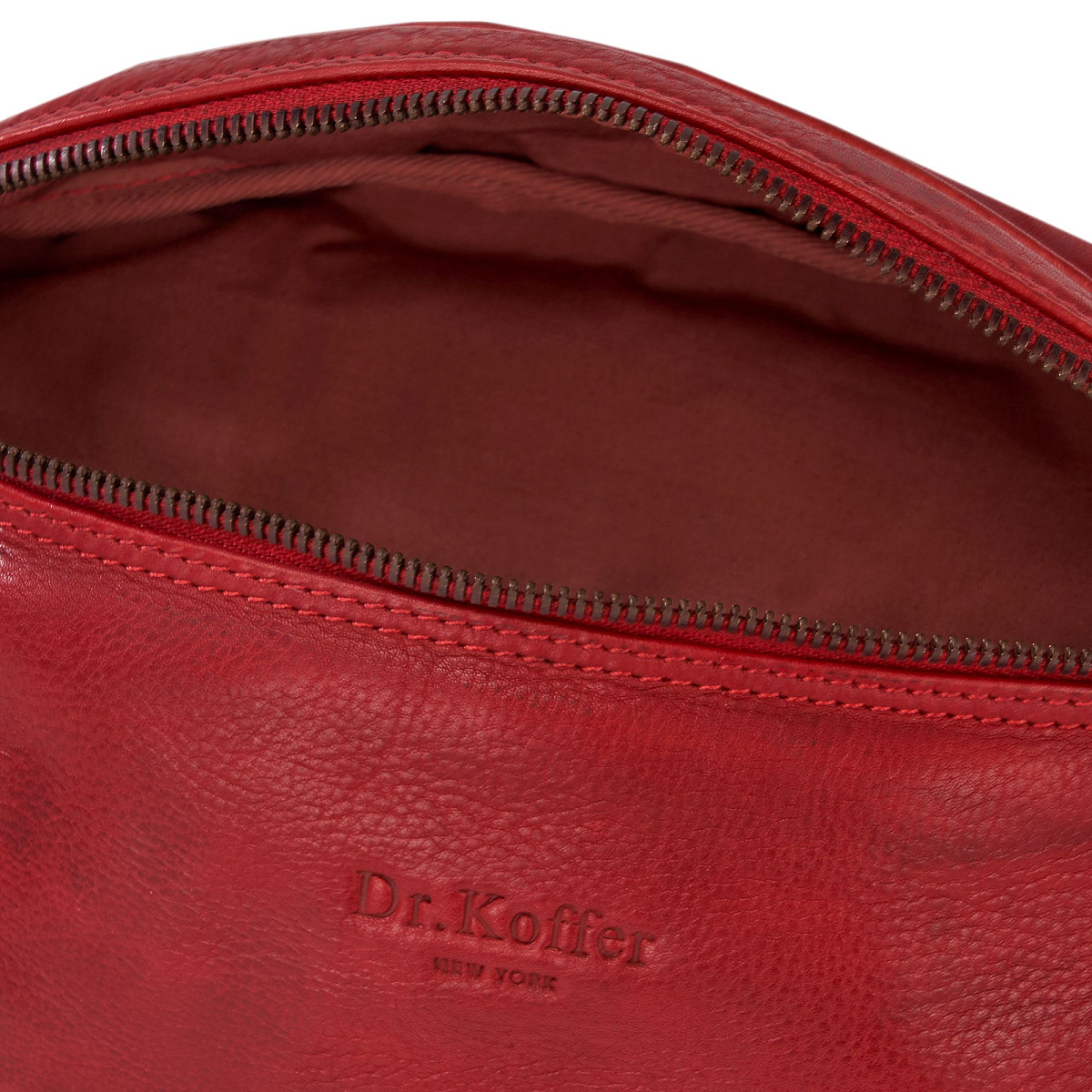 Сумка на пояс Dr. Koffer из натуральной кожи красная