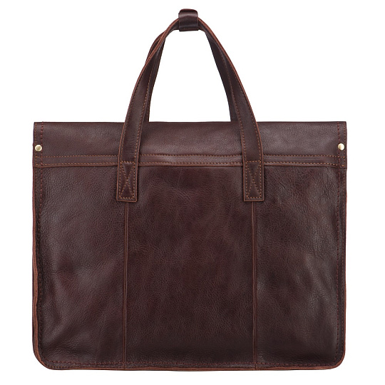 Деловая сумка Dr.Koffer из натуральной кожи темно-коричневая