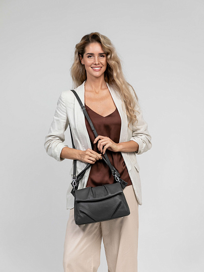 Женская сумка Dr.Koffer из натуральной кожи серая