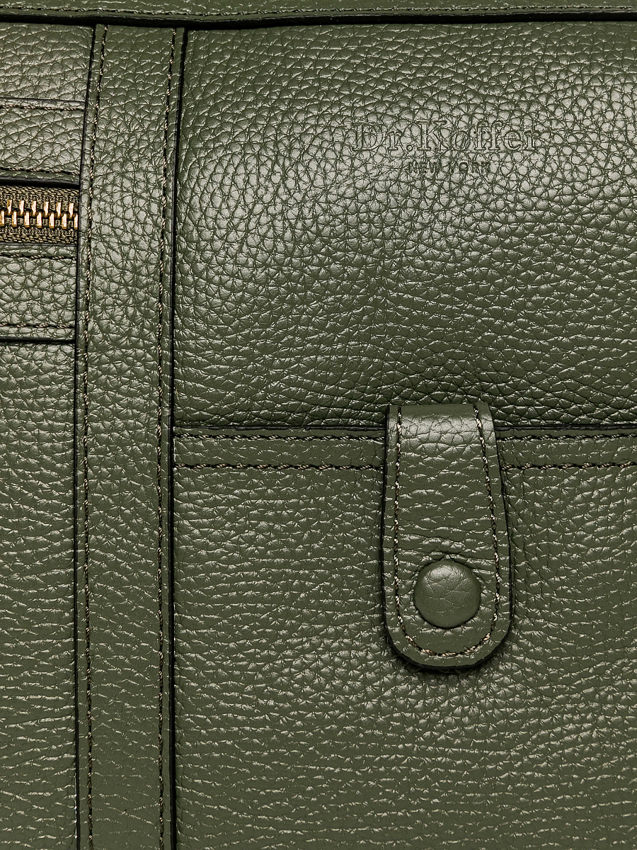 Дорожная сумка Dr. Koffer из натуральной кожи зеленая