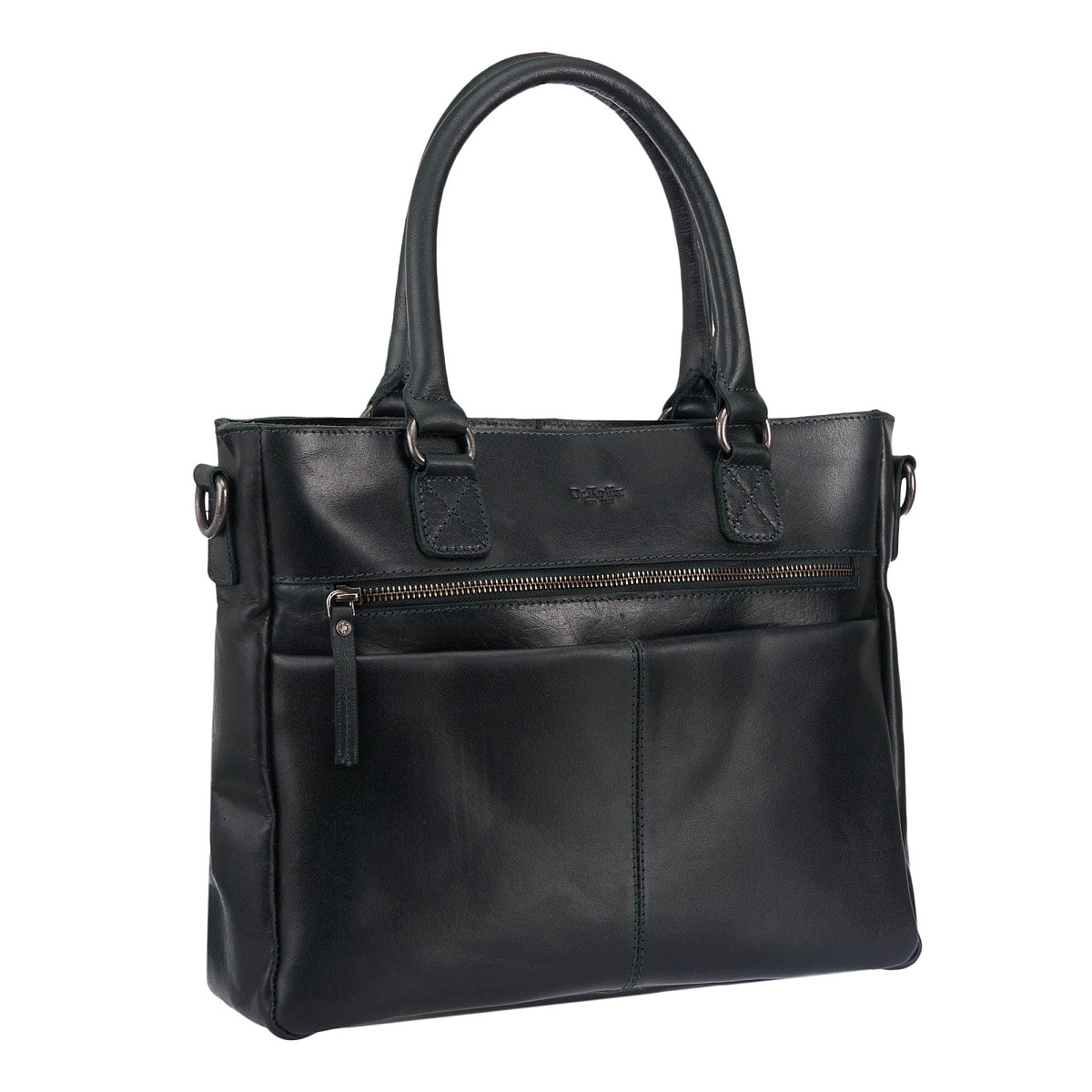 Деловая сумка Dr.Koffer из натуральной кожи зеленая