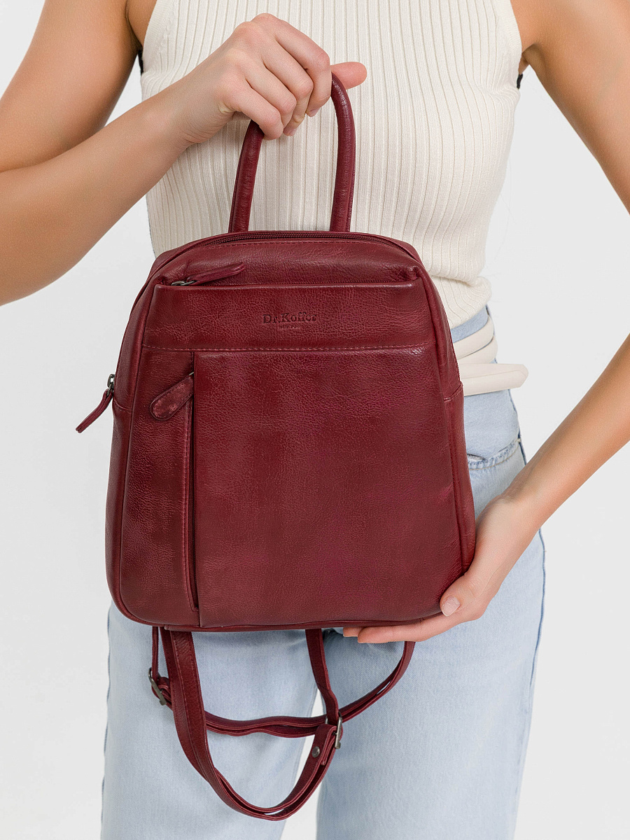 Рюкзак Dr.Koffer из натуральной кожи бордовый