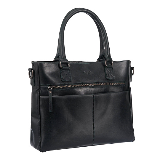 Деловая сумка Dr.Koffer из натуральной кожи зеленая