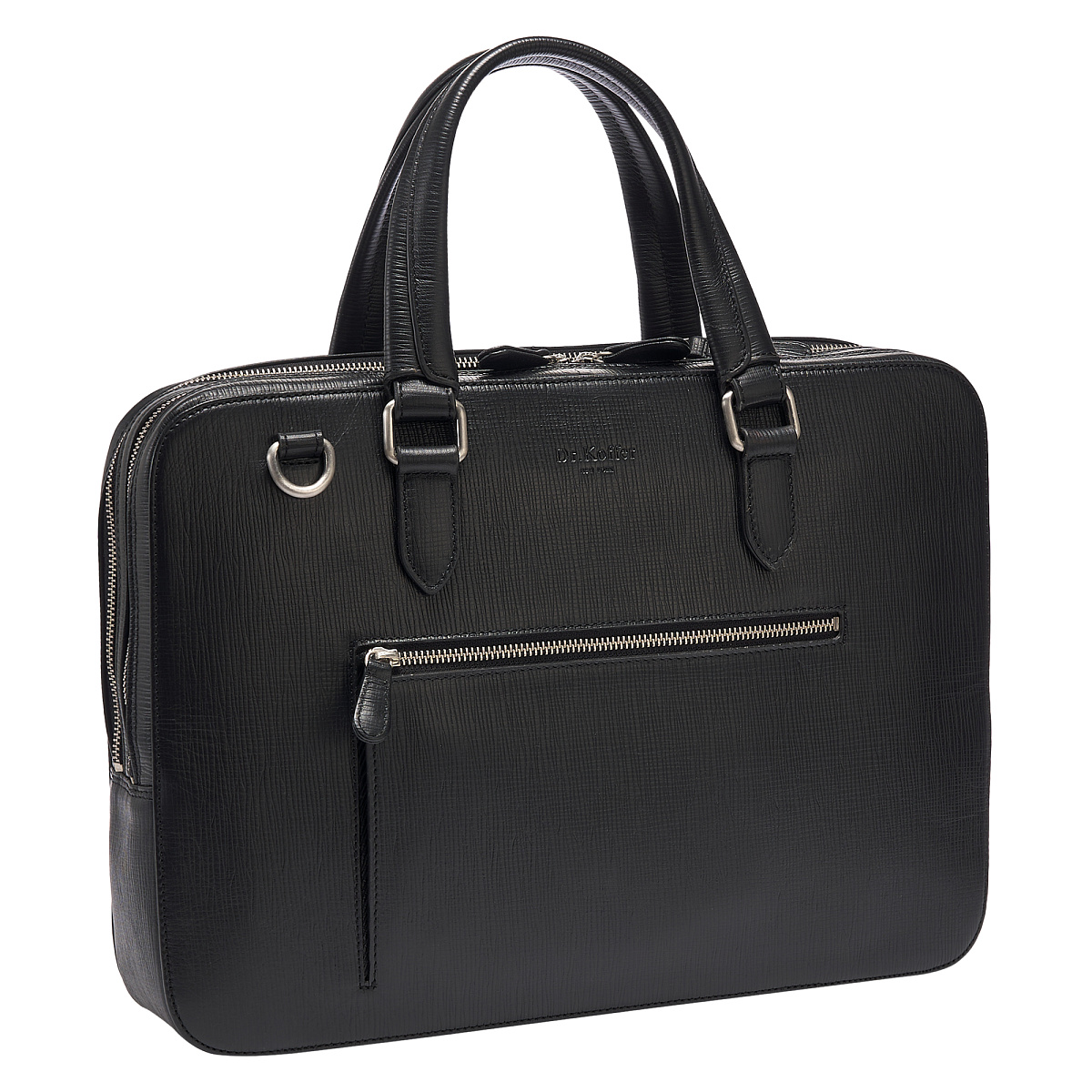 Деловая сумка Dr.Koffer из натуральной кожи черная