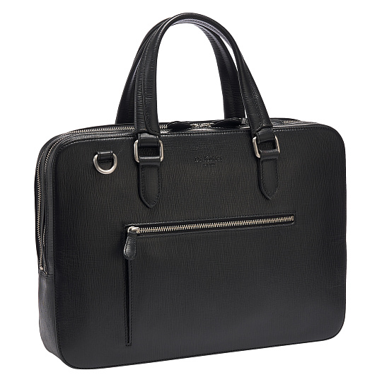 Деловая сумка Dr.Koffer из натуральной кожи черная