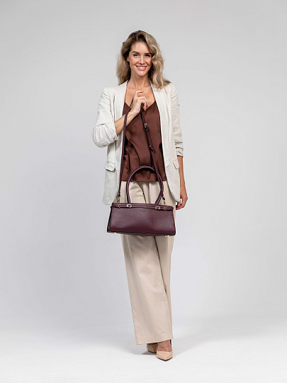 Женская сумка Dr.Koffer из натуральной кожи бордовая