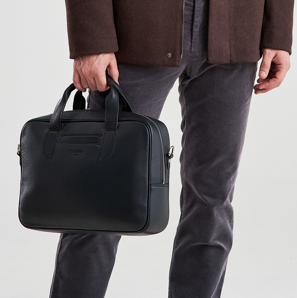 Деловая сумка Dr.Koffer из натуральной кожи черная