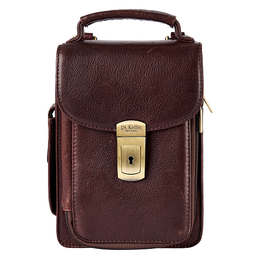 Сумка через плечо Dr.Koffer из натуральной кожи коричневая