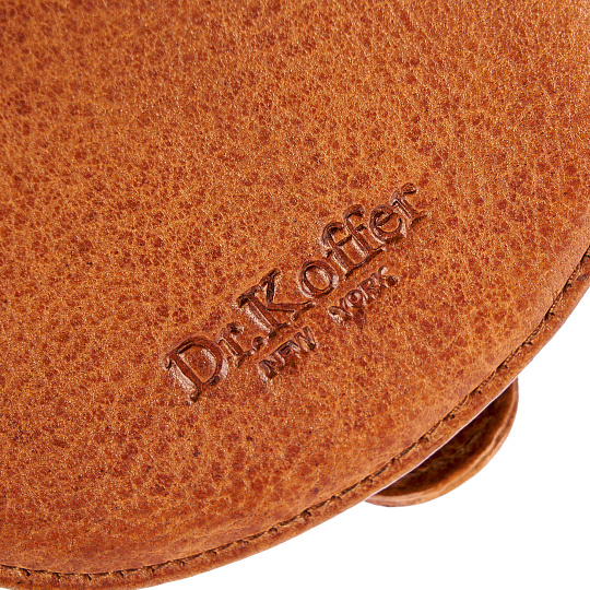 Монетница Dr.Koffer из натуральной кожи светло-коричневая