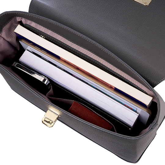 Женская сумка  Dr. Koffer из натуральной кожи серая