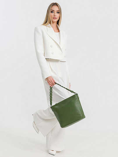 Женская сумка Dr.Koffer из натуральной кожи зеленая
