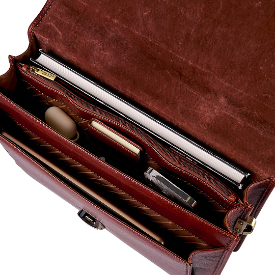 Портфель Dr.Koffer из натуральной кожи светло-коричневый