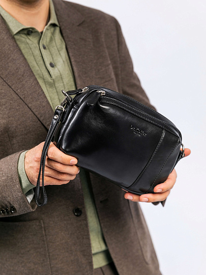 Сумка-визитка Dr. Koffer из натуральной кожи черная