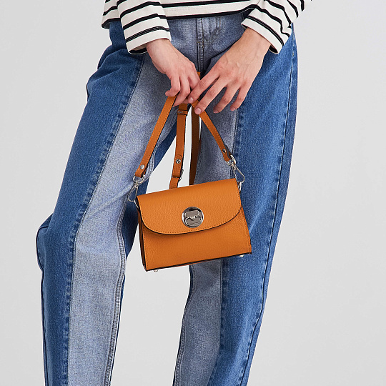 Женская сумка Dr. Koffer из натуральной кожи оранжевая