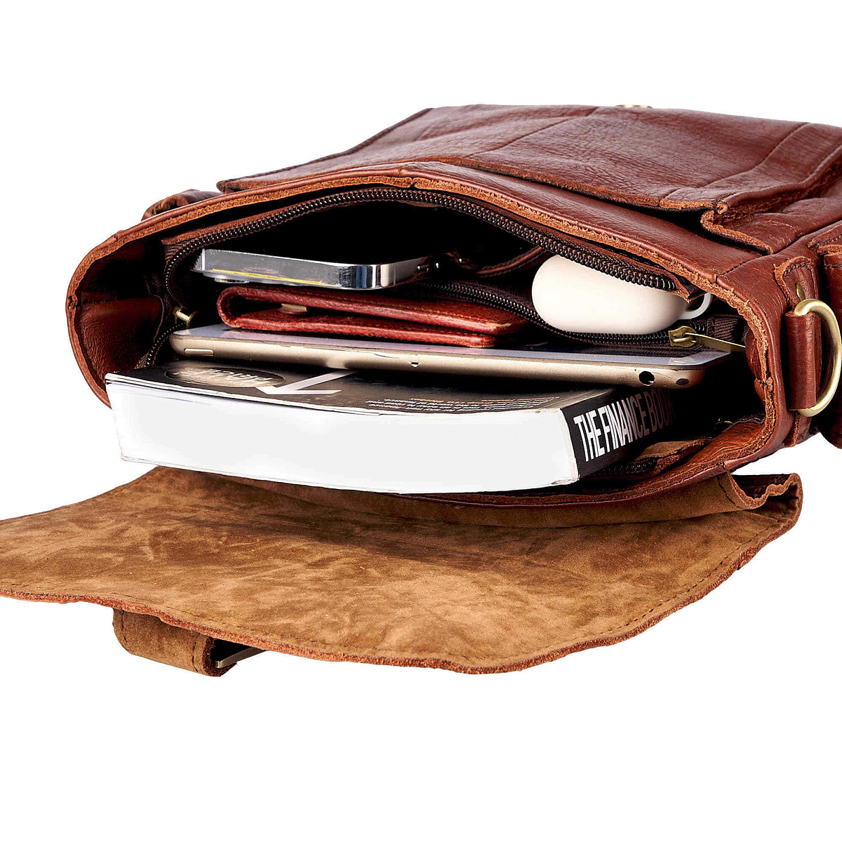 Сумка через плечо Dr.Koffer из натуральной кожи коричневая