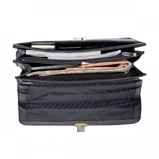 Вместительный портфель для документов с внешним карманом на клапане  Dr.Koffer P402418-42-04