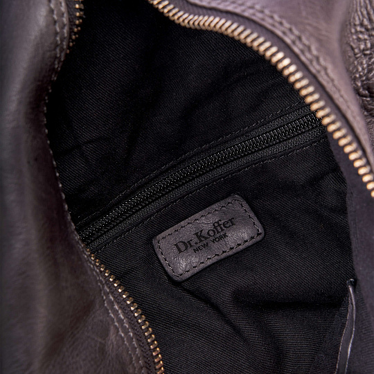 Сумка через плечо Dr.Koffer из натуральной кожи темно-серая