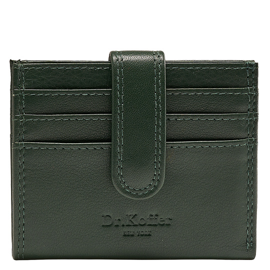 Кредитница Dr.Koffer из натуральной кожи зеленая