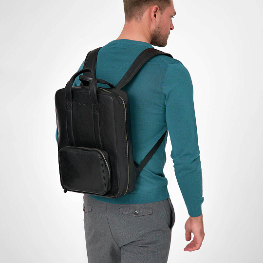 Рюкзак Dr.Koffer из натуральной кожи черный