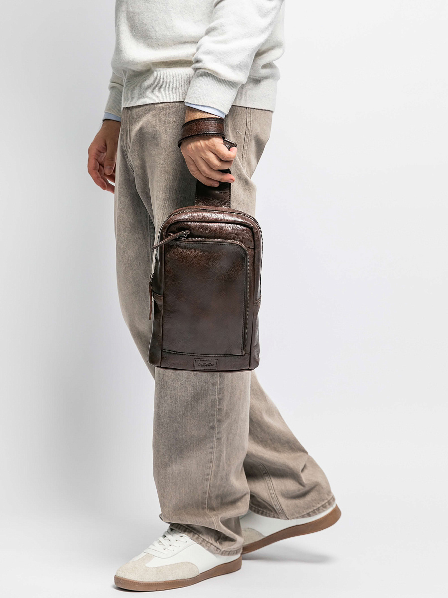 Рюкзак Dr.Koffer из натуральной кожи темно-коричневый