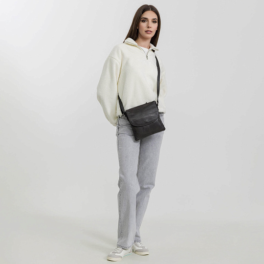 Сумка через плечо Dr.Koffer из натуральной кожи синяя