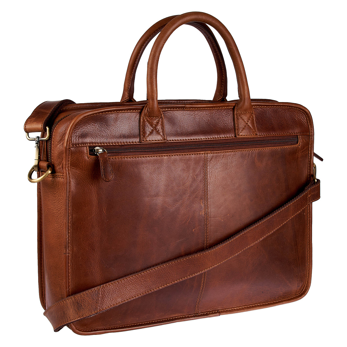 Деловая сумка Dr.Koffer из натуральной кожи коричневая