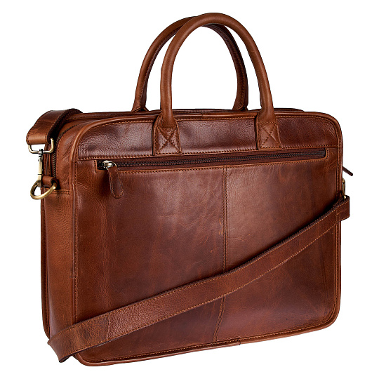 Деловая сумка Dr.Koffer из натуральной кожи коричневая