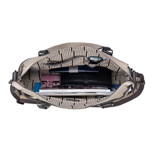 Деловая сумка Dr.Koffer из натуральной кожи бежевая