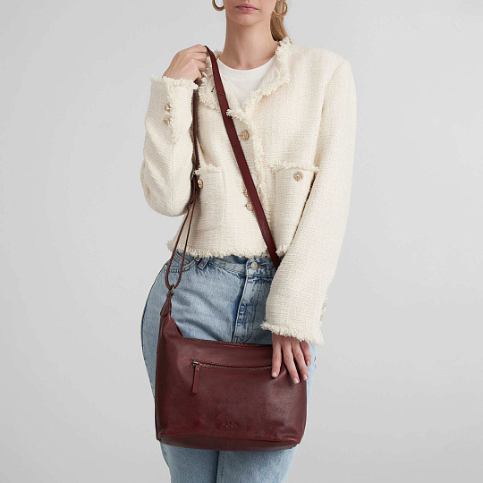 Женская сумка Dr. Koffer из натуральной кожи бордовая