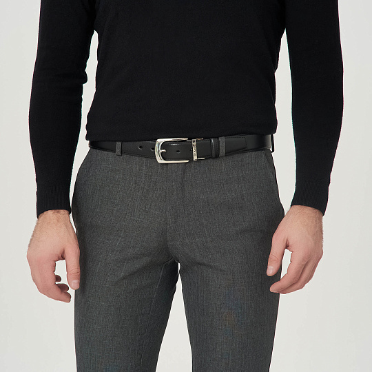 Ремень Dr. Koffer из натуральной кожи черный