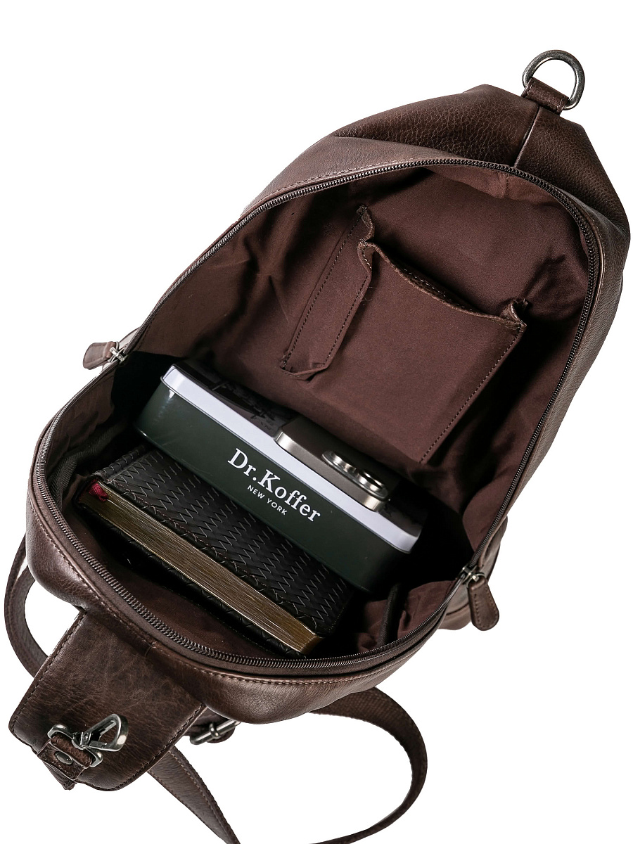 Рюкзак Dr.Koffer из натуральной кожи темно-коричневый