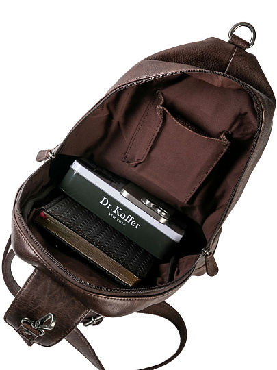 Рюкзак Dr.Koffer из натуральной кожи темно-коричневый