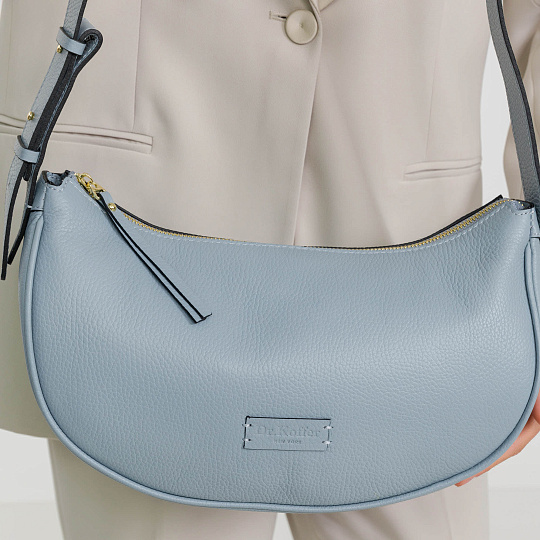Женская сумка Dr. Koffer из натуральной кожи голубая
