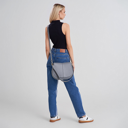 Женская сумка  Dr. Koffer из натуральной кожи серая