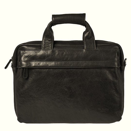 Деловая сумка Dr.Koffer из натуральной кожи черная