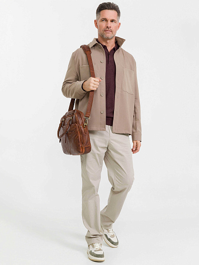 Деловая сумка Dr.Koffer из натуральной кожи коричневая