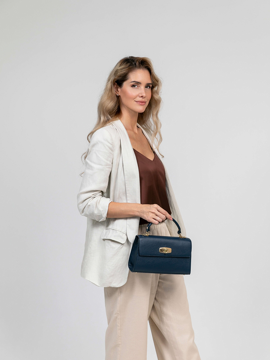 Женская сумка Dr.Koffer из натуральной кожи синяя